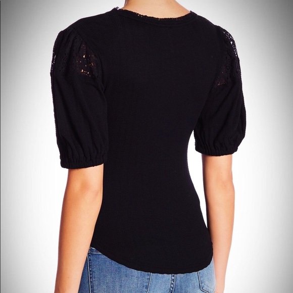 FREE PEOPLE ST JAMES Tee NWT SZ SM BLK - Picture 3 of 7